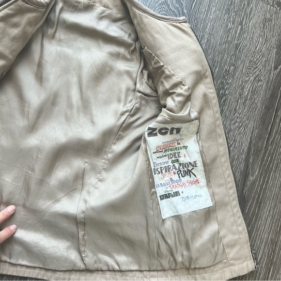 Leather Jacket 100% leather. 3/4 sleeves. Made in Italy. XS. Nude color - Picture 5 of 13